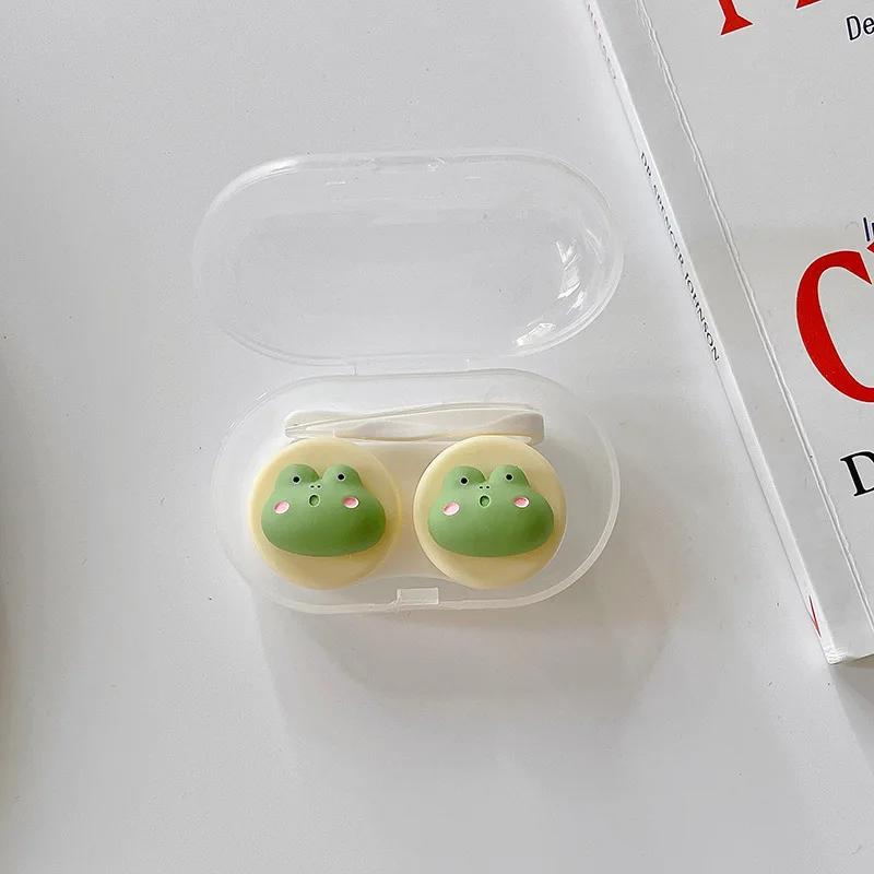 

Women Color Contact Lenses Case Cute Strawberry Carrot Watermelon Peach Cactus Pineapple Fruit Style Contact Lens Box Container
