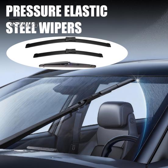 Non Destructive Buckle Wipers 3Pcs 24" 14" 10" Windshield Wiper Blades Replacement for MG ZS ZST EV Car Parts 2017-2024, Front And Rear Kit,