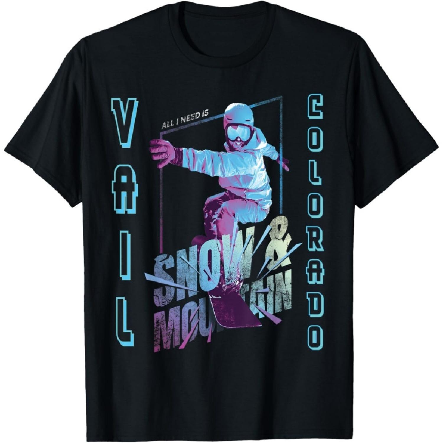 Snowboard Ski resort Vail Colorado Snow Mountain T-Shirt S