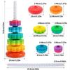 Montessori Rotating Rainbow Tower Baby Stacking Puzzle Toy Colorful Educational Gift Safe Environment Friendly Toddler Play Ramp