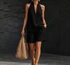 In Stock Women's Halter V-Neck Sleeveless Casual Fashion Set