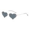 Cycling Fashion Heart Shaped Ocean Glass Sunglasses Ultra Light Popular Diamond Frameless Glasses Street Shooting Eyeglasses