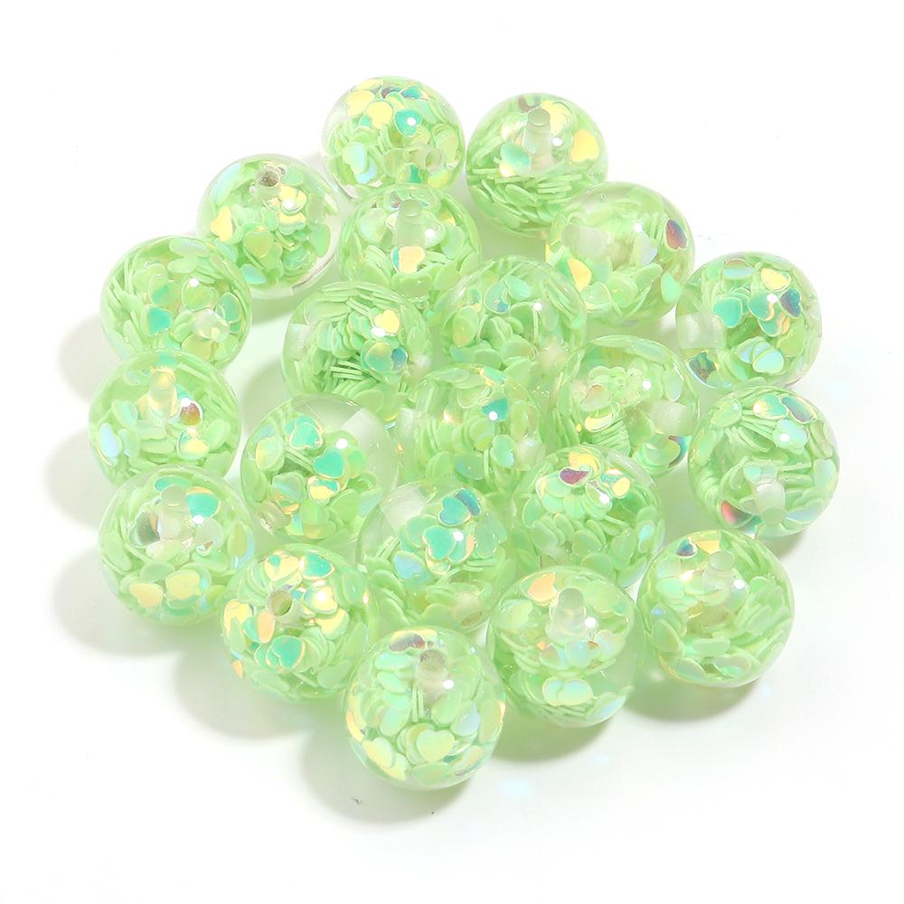 5pcs/lot 16mm Colorful Sequin Resin Beads Round Loose Spacer Beads For Jewelry Making DIY Bracelet Necklace Keychain Accessories