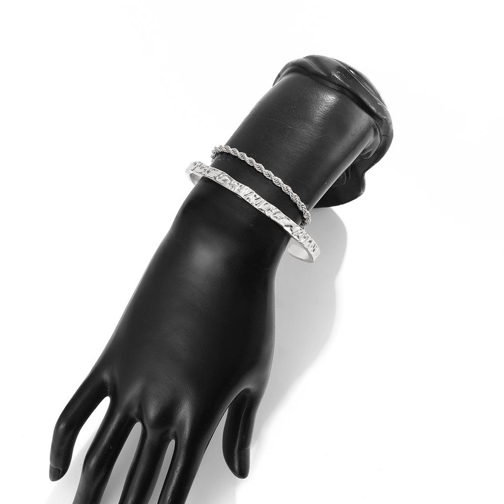 Open Bracelet Twist Thin Chain Two-piece Personalized Niche Versatile Bracelet Men