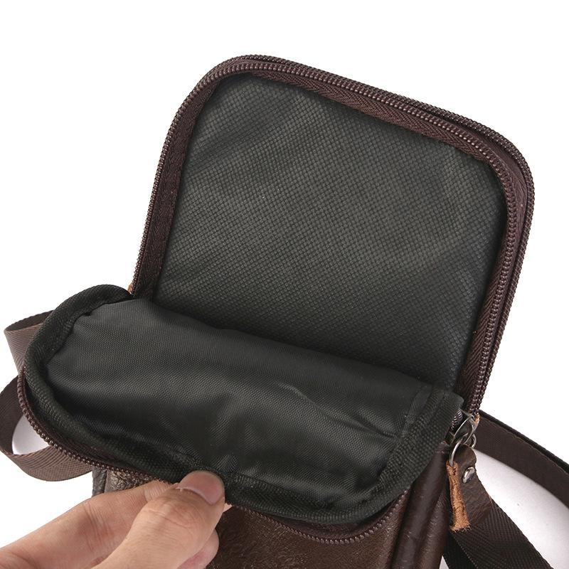 Men's Large Capacity Crossbody Waist Bag - Multi-functional Cowhide Phone Bag with Lanyard, Wearable On Belt for Returning Customers