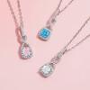 S925 Sterling Silver Ice Flower Cut 8-Character Necklace High-End Sugar Cube Strong Chain Ins Light Luxury Square Collarbone Chain