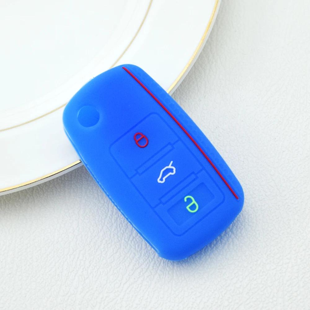 2 3 Buttons Silicone Flip Rubber Car Key Cover Case For VW Volkswagen Golf 5 6 7 MK4 Bora Amarok Polo Jetta Altea Alhambra Fob