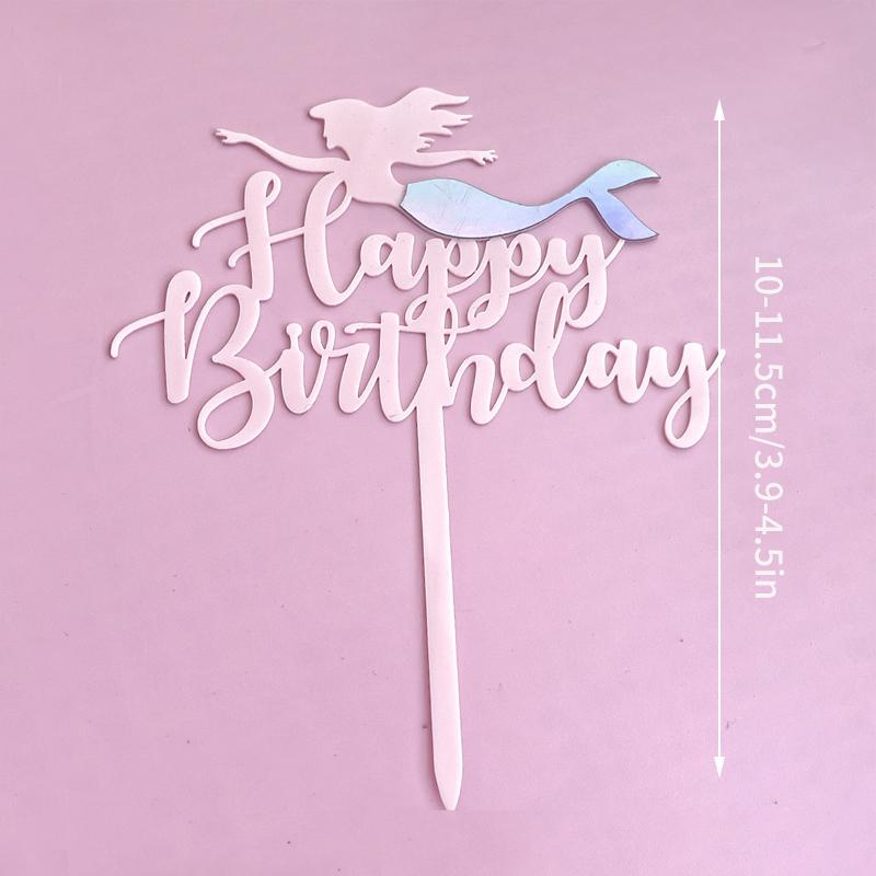 1 Stück Happy Birthday Cake Topper Acryl Kreativer Cupcake Topper für Kinder Babyparty Geburtstagsfeier Kuchen Dessert Dekoration