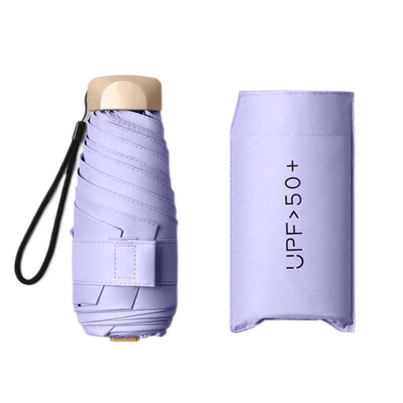 Compact Ultralight Umbrella: Five-Fold, UV Protection, Dual-Use for Sun & Rain