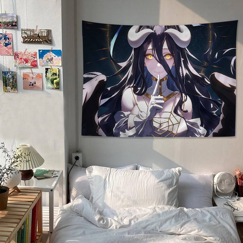 Gamer Albedo Anime Sexy Mädchen Cartoon Wandteppich Kunst Science-Fiction Zimmer Heimdekoration Kunst Heimdekoration