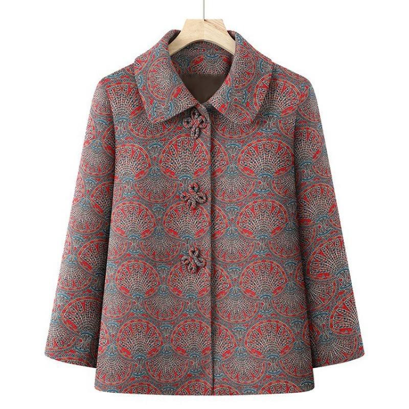 Spring and Autumn Clothes Tops Coats Middle Elderly Women's Clothes Autumn Clothes Mother-in-law Old Ladies Chinese Elderly Clothes