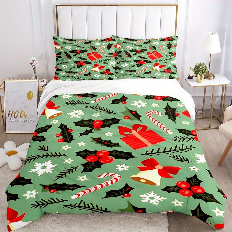 3pcs Christmas, Holiday Bedding Set, Breathable and Soft, Suitable for All Seasons, Ideal for Home Use, Suitable for Bedroom Decor 21125