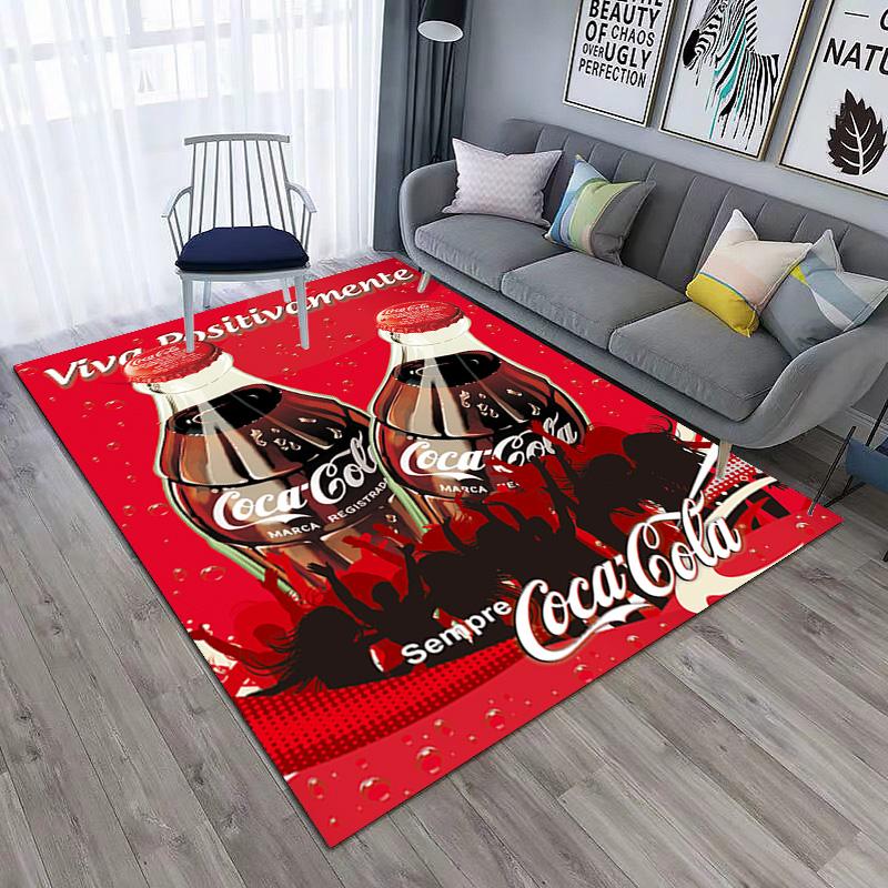 Christmas gift Halloween themed cola beverage Coca Cola carpet is suitable for living room and bedroom doormats office balcony decorative carpet V25