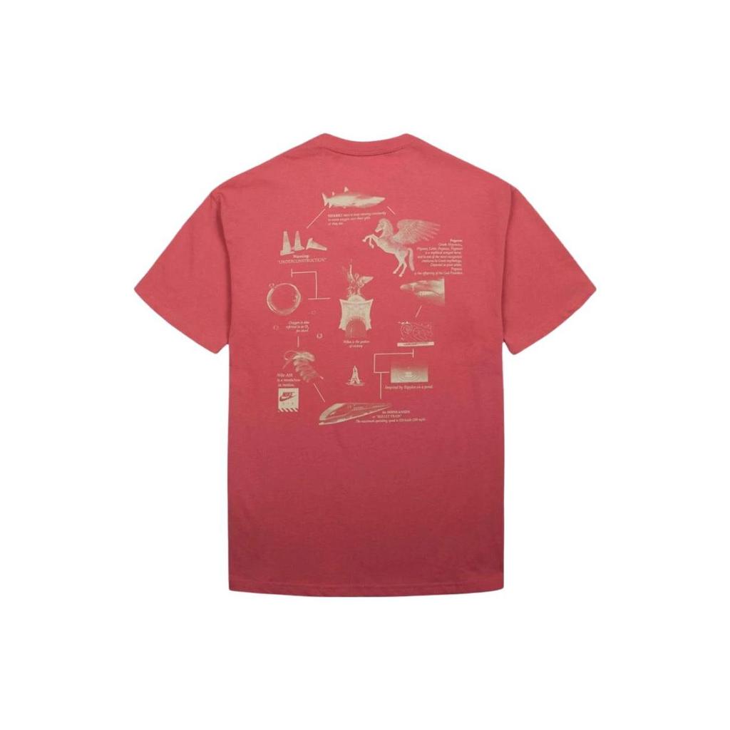 Nike Letter Print Crew Neck Pullover Sports Short Sleeve T-Shirt Men Tops Red DM2352-622