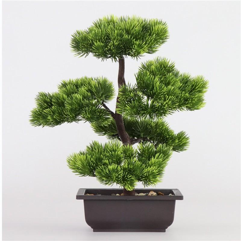 Artificial Pine Bonsai Tree With Pot For Office Decor And Indoor Greenery