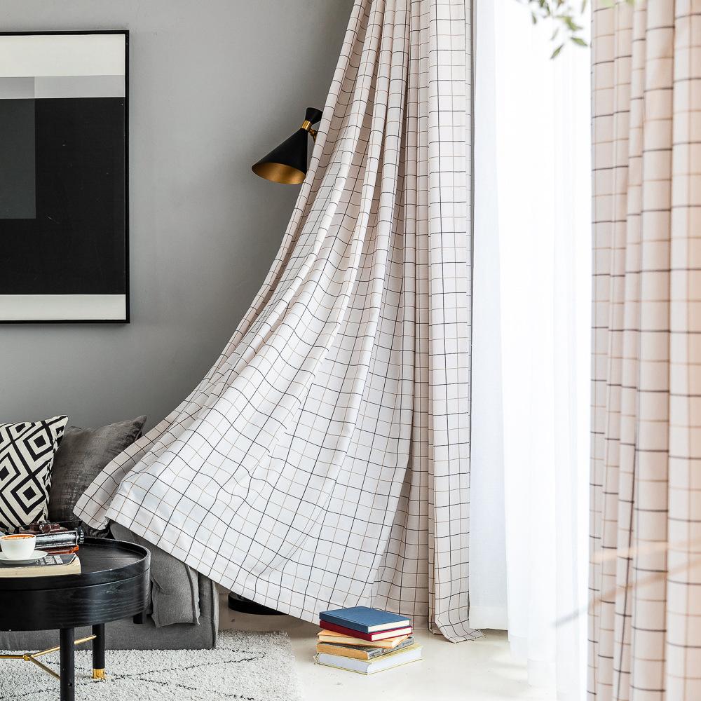 White Small Square Bedroom Living Room Decorative Curtain Finished Semi-Short Curtain Short Curtain Japanese Style