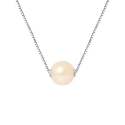 Necklace - - AAA+ Freshwater Cultured Pearl - Natural Pink - 925 Silver - 42 Cm