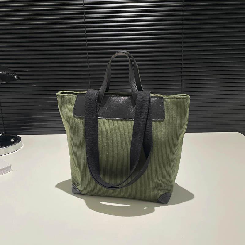 Stylish Vintage Large Capacity Tote Bag For Women With Trendy Corduroy Fabric