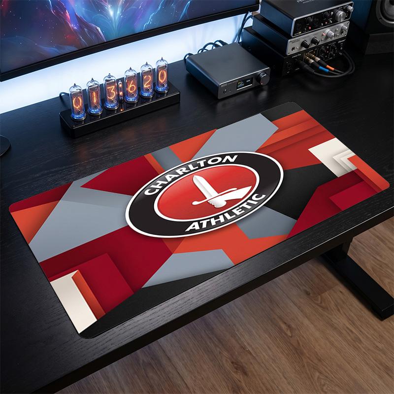 Charlton Athletic FC Theme Pattern Mouse Pad, Soccer Logo Design XXL Gaming Desk Mat Non-Slip Computer Mouse Pad