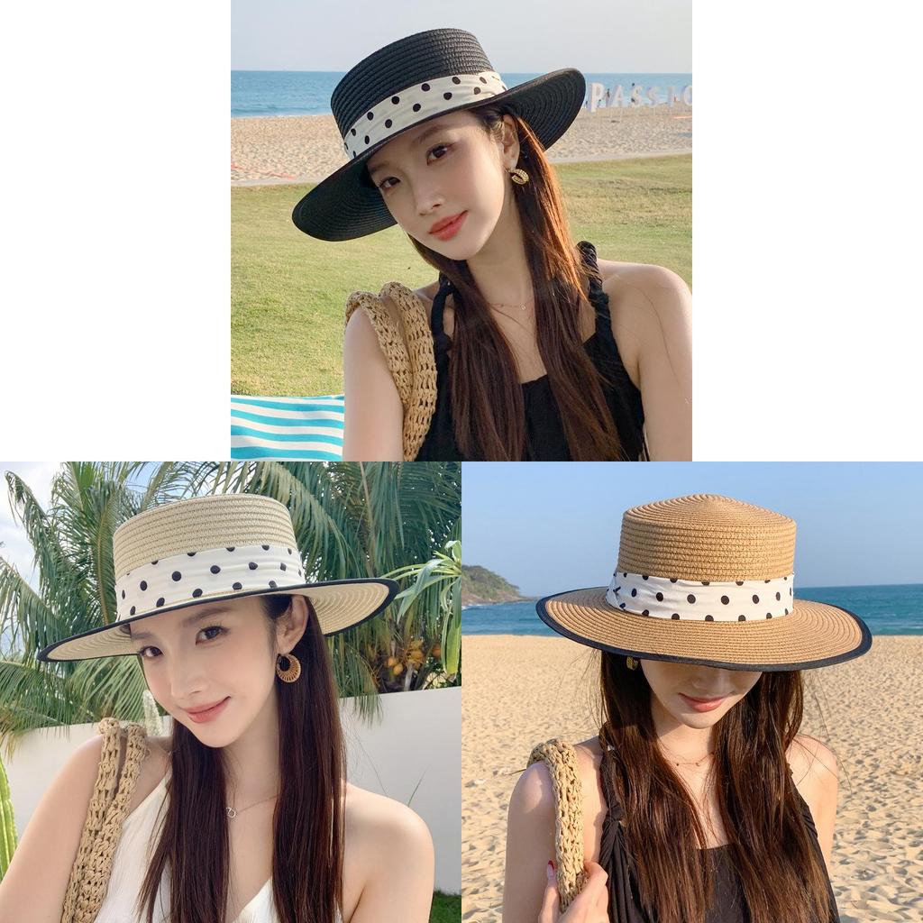 Straw Sun Hat With Wide Brim For Beach Vacation And Sun Protection