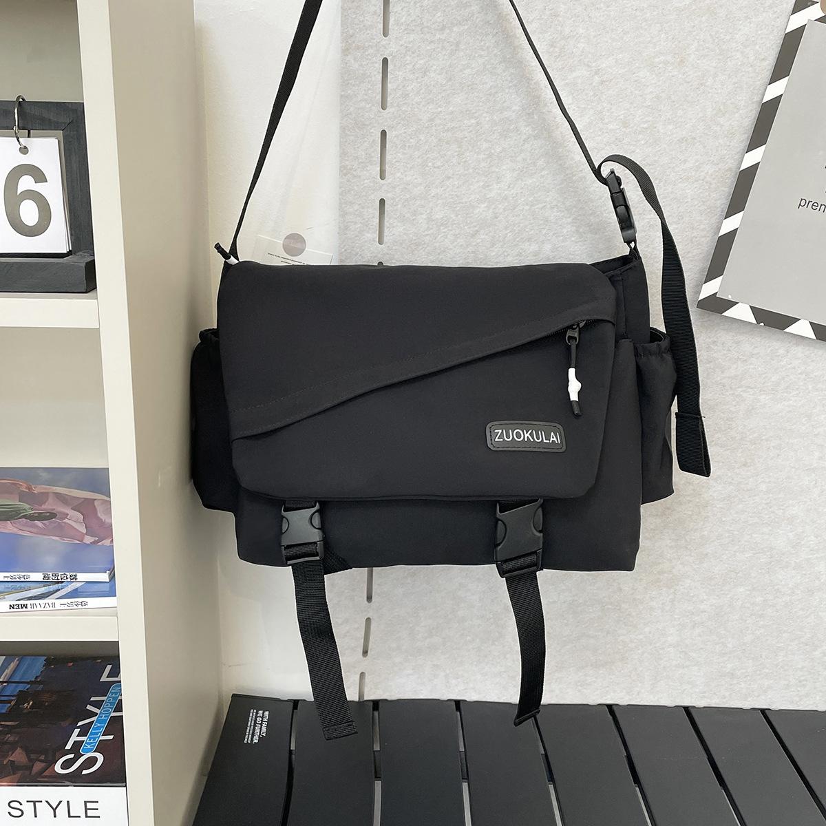 

Retro Workwear Crossbody Bag Female Korean Student Large Capacity Postman Bag Male Trendy Single Shoulder Backpack .