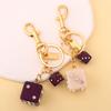 Dice Crystal Drip Alphabet Keychain Student Ladies Bag Pendant Jewelry Gift Pendant Keyring Accessories