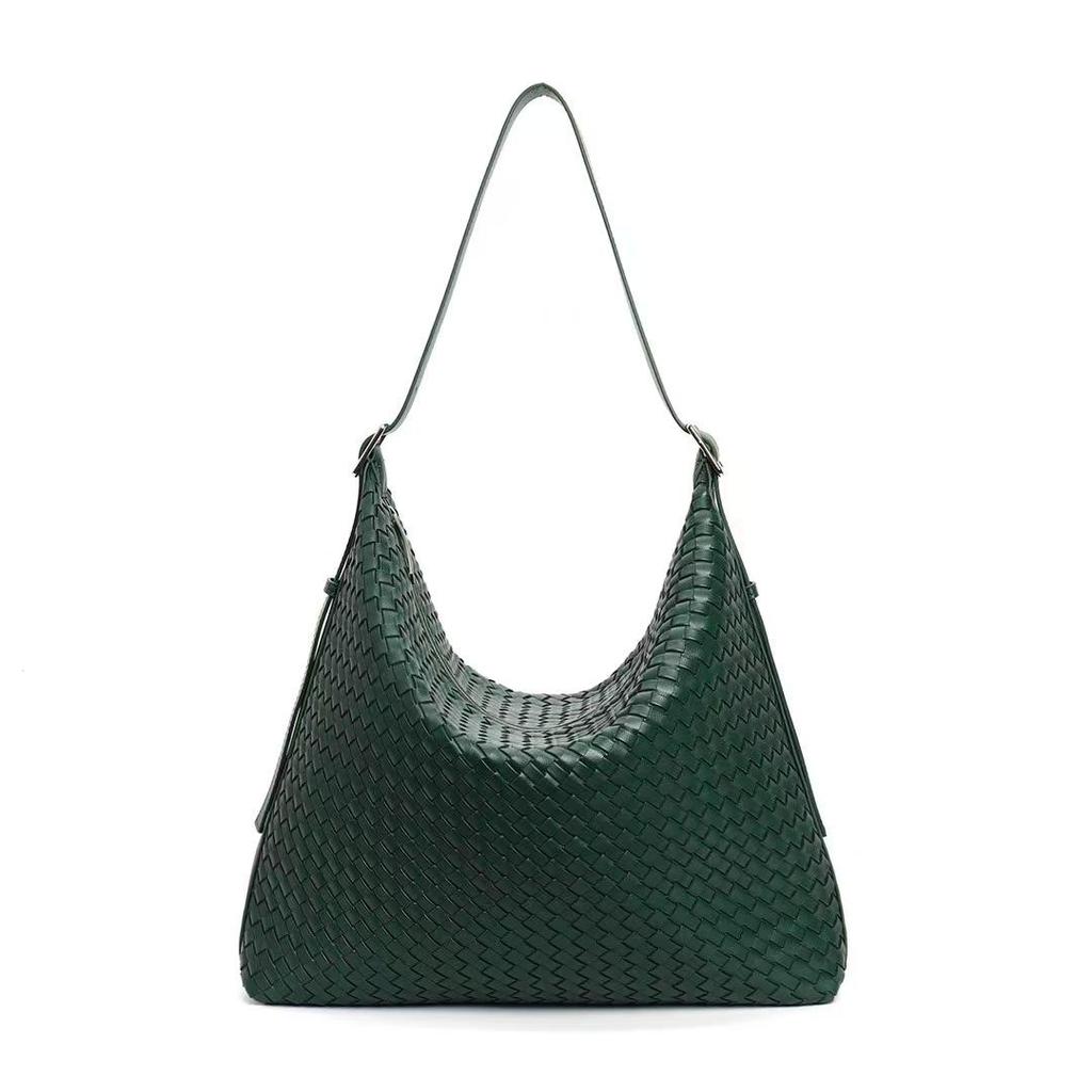 Borsa Tote da Donna in Vera Pelle Intrecciata a Mano in Pelle Bovina - Borsa a Spalla Versatile di Grande Capacità per il Pendolarismo