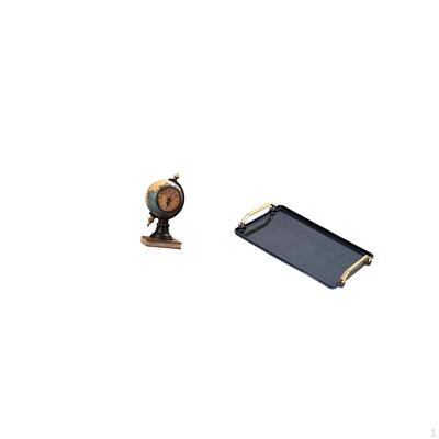 Figurine Statue Table Clock And Decorative Serving Tray Organizer for Office Bedroom Cabinet Hotels