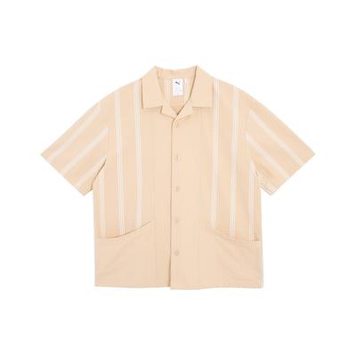 Apres Court Ss24 Loose Striped Breathable Polo Shirt Unisex Shirts Soft-Sand 628231-32
