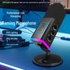 USB RGB Live Streaming Microphone with Noise Reduction and Plug-and-Play, HD Sound, Driver-Free