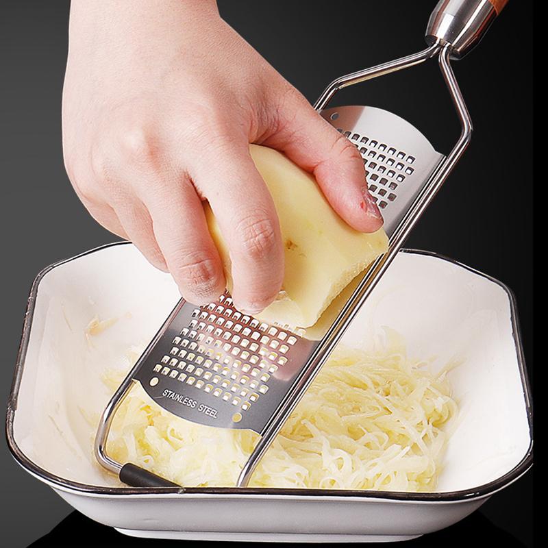 Lemon Zester With Fine Blades Lightweight Cheese/Vegetable Grater Solid Wood Handle Design - Rust-Resistant Durable