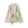 Lapel Tied Windbreaker Jacket Women's Commute Long Sleeve A-line Style Elegant Jacket Fashion Streetwear 2025 Autumn