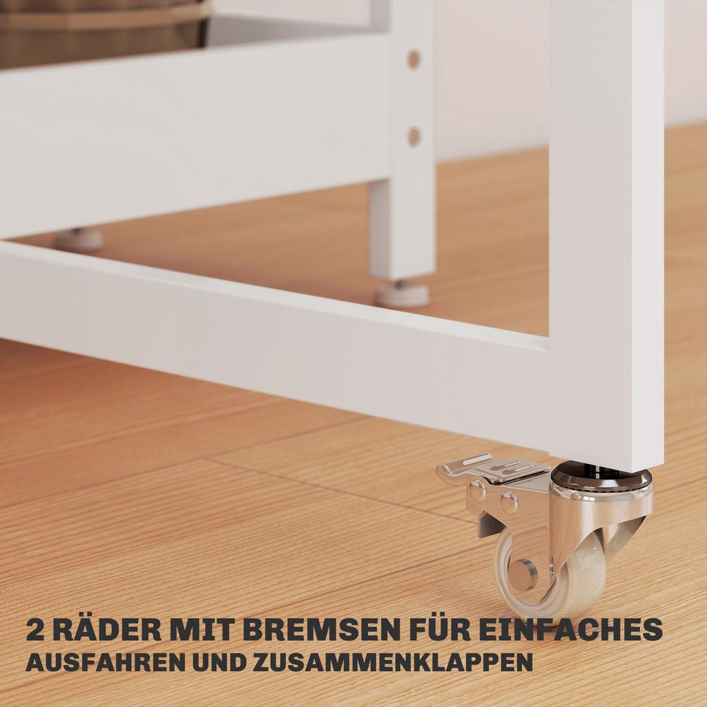 Four-Person Drop Leaf Table - White