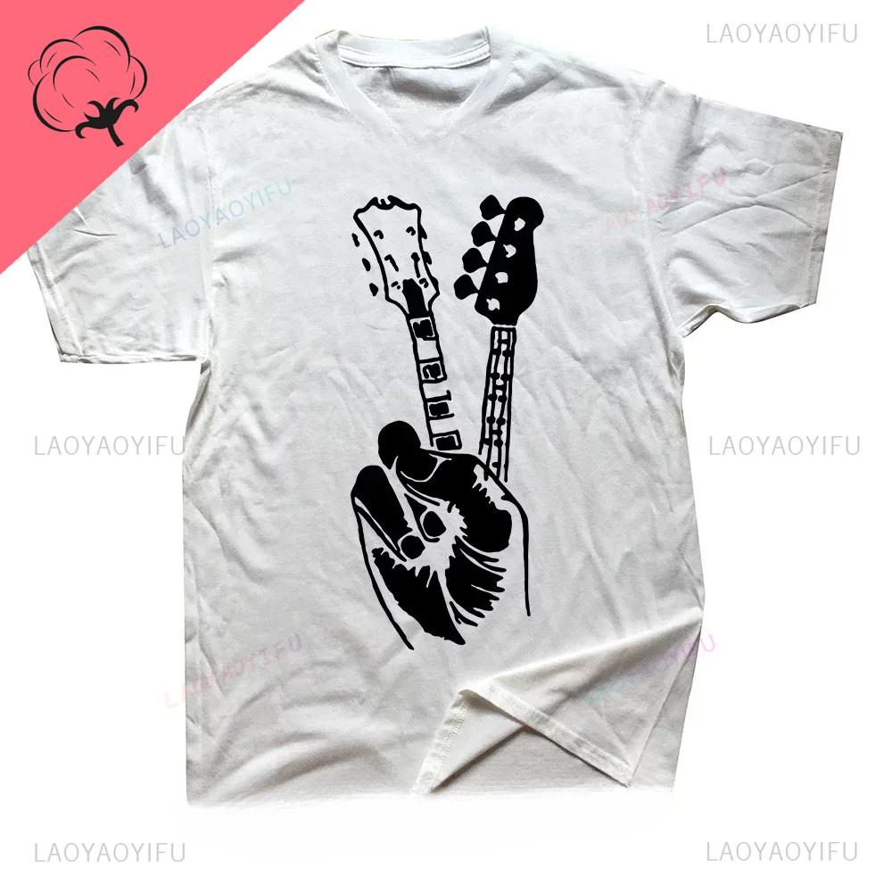 Praise Him Christian Bass T Shirt for Male Guitar Rock Clothing Style Comfortable Print Creative New Style Gift Shortsleev Tee