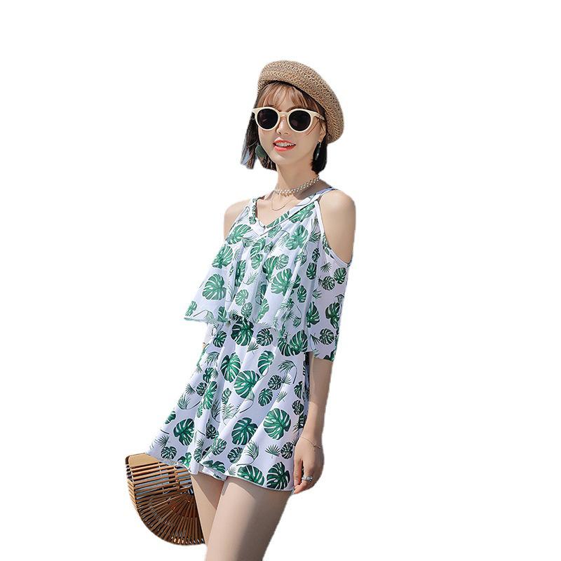 Women's 2025 Cross-Border Korean Style Two-Piece Swimsuit - Conservative Beach Sports Swimwear