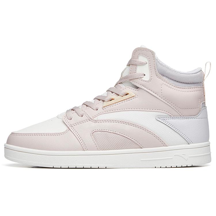 New Anta Street Naughty High Top Skateboard Shoes Women's White Gray 122238067-4