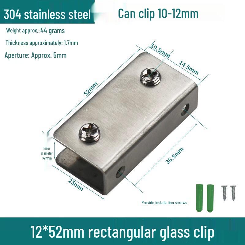 304 Stainless Steel Semicircular Glass Shelf Holder Clip