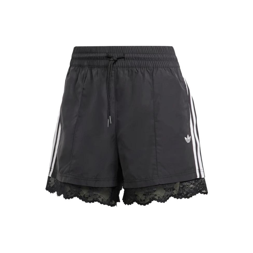 (WMNS) adidas originals Lace Trim 3-Stripes Shorts Asia Sizing Black Women s II5605 XS