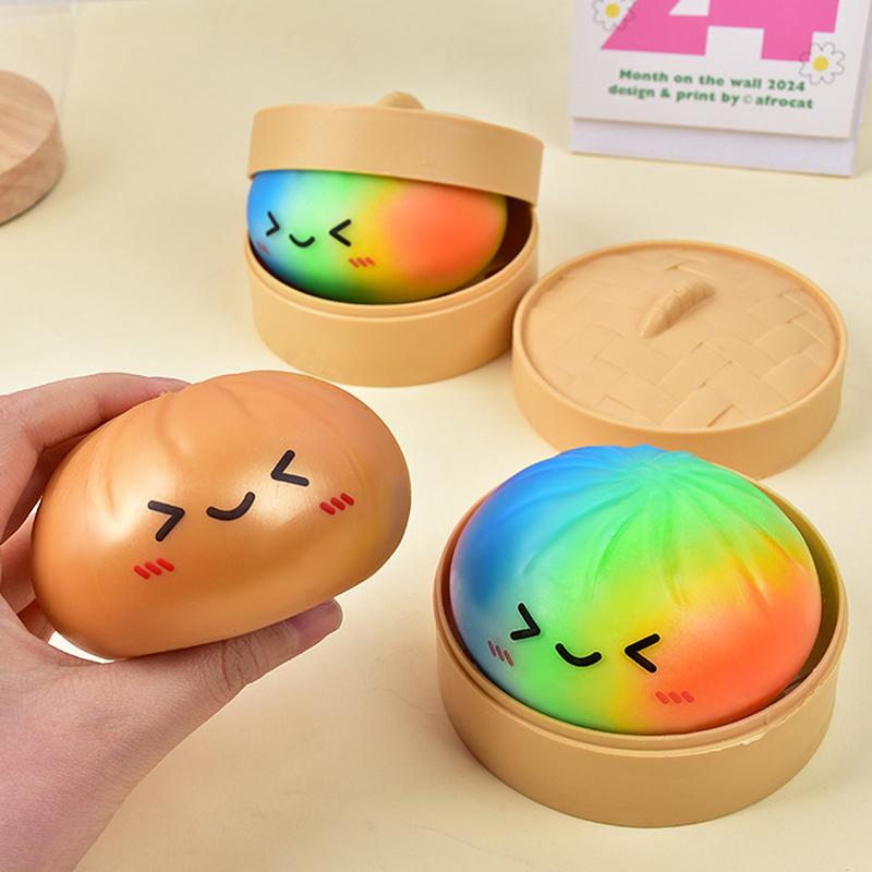 

Rainbow Steamed Stuff Bun Anti-Stress Ball Toy Squishies Soft Slowing Rebound Foam Toy Ultra-Soft Decompression OneSize