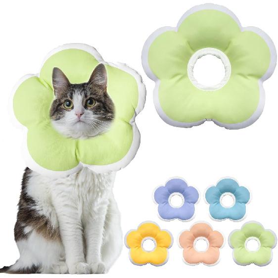 Cat Cone Collar Soft, Waterproof Cats Cones to Stop Licking After Surgery, Adjustable Soft Elizabeth Cats Collars for Wound Healing, Flower Shape Cat