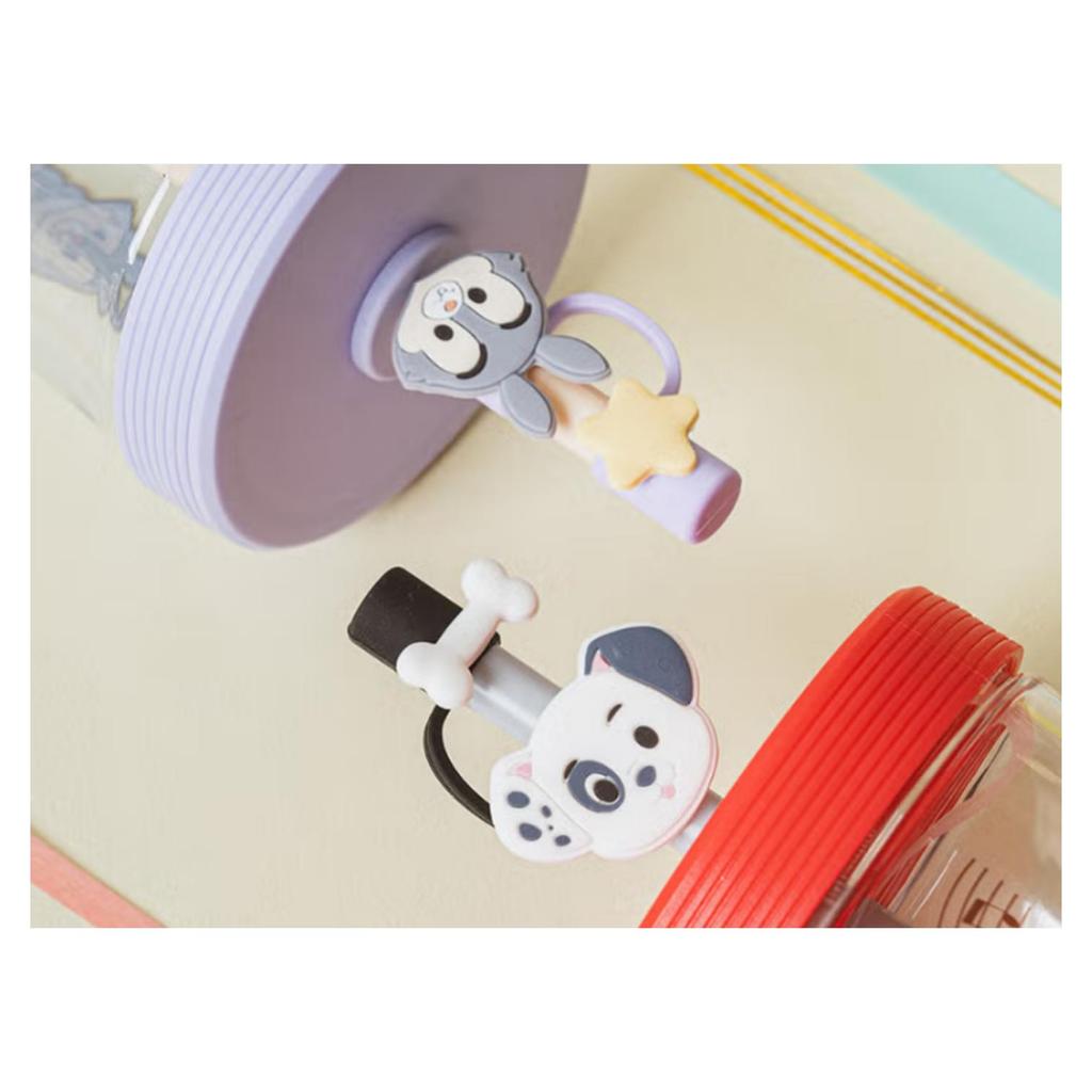 daiso korea Disney Animals Decorative Strap Straw Cup 500ml