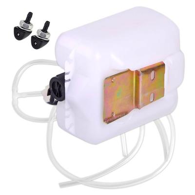 Universal 12V Metal White Car 2 Pin Windshield Washer Reservoir Pump Bottle Tank Kit Jet Switch Clean Tool For Classic Cars