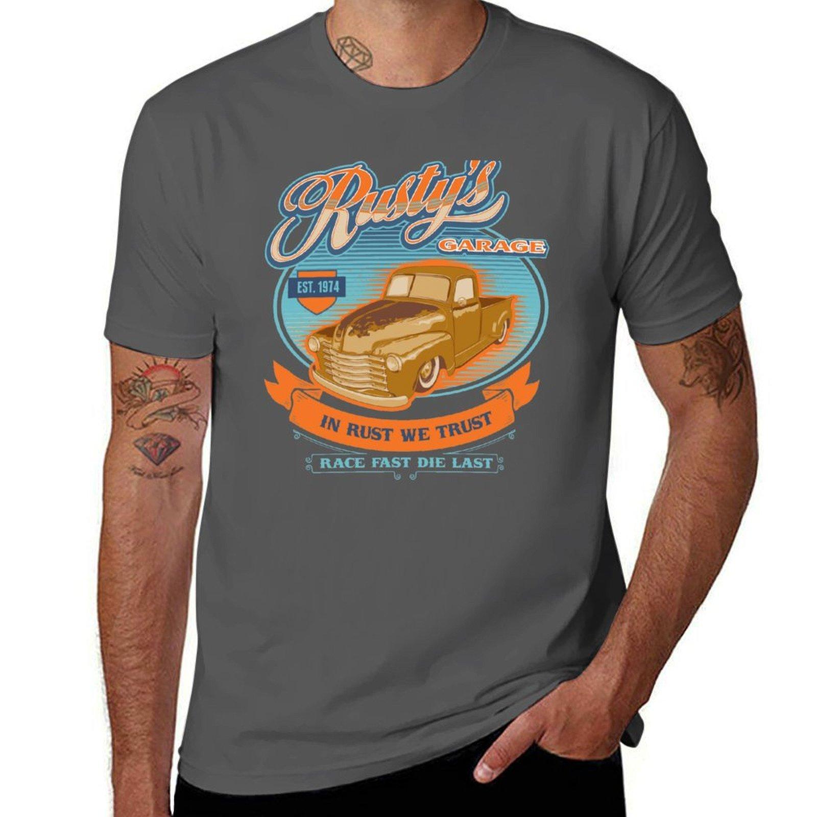 

RUSTY GARAGE T-Shirt t shirts designer essential t shirt T-Shirt 4XL