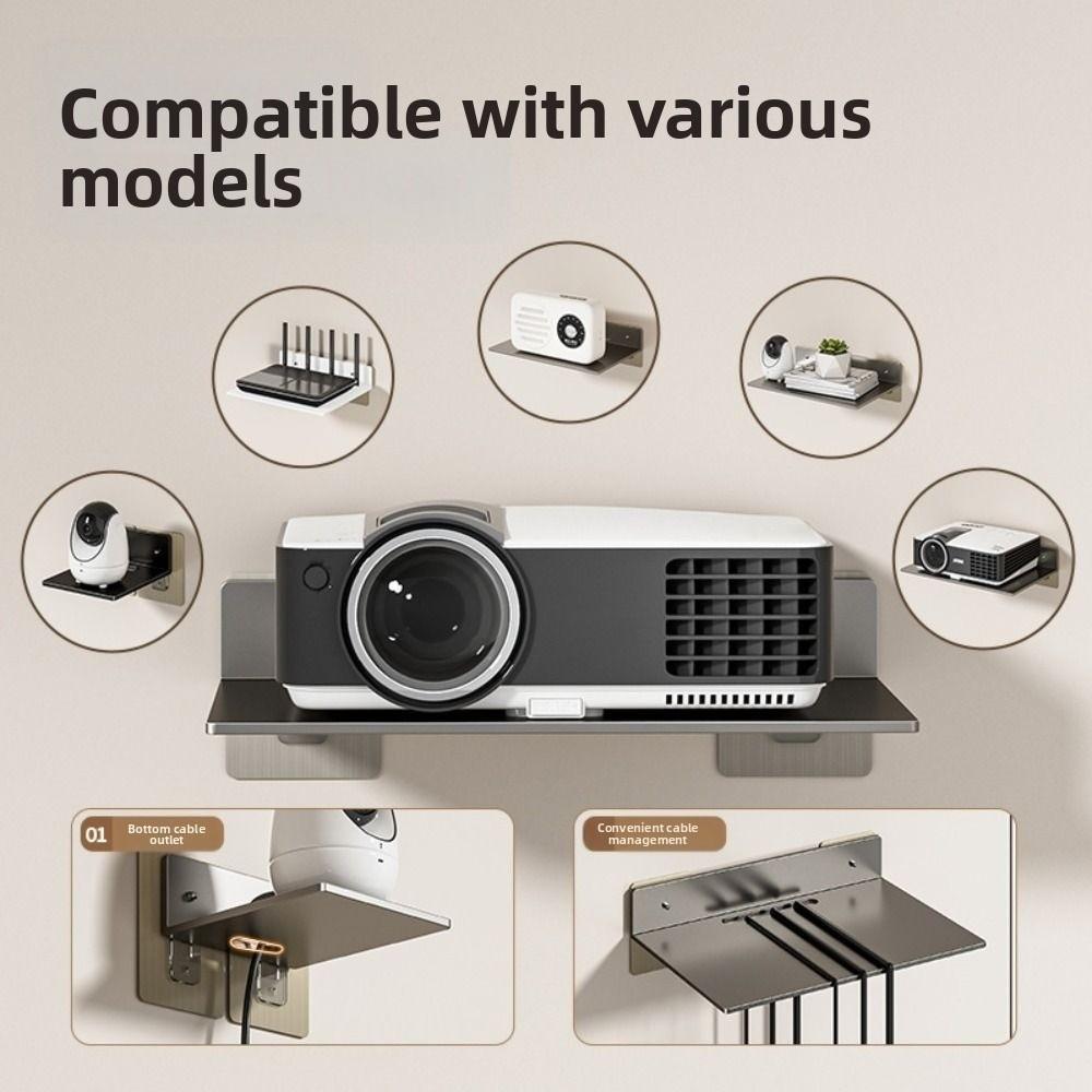 Non Perforated Projector Storage Bracket Carbon Steel Camera Placement Rack Remote Control