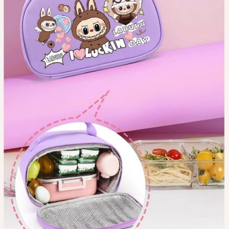 Roztomilá taška na bento, Studentská izolovaná taška, Přenosná taška na oběd s hliníkovou fólií, Velkokapacitní ruční taška
