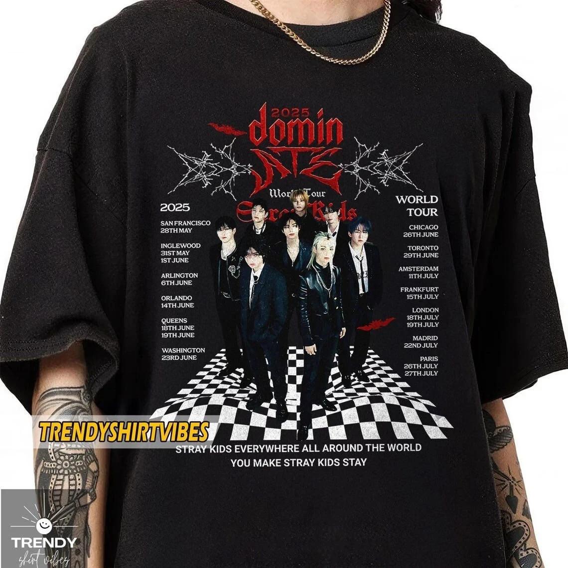 Stray Kids Tour 2026 Shirt, DominATE World Tour Tee with Dates T-Shirt S