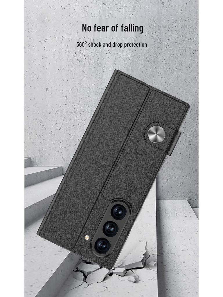 Samsung Z Fold7 Business Leather Flip Case: Full Coverage, Creative Design