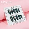Luxury Gradient Heart Rhinestone Stiletto Press-On Nails with 3D Cat Eye Design