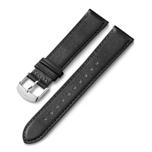 Timex Men's Two-Piece 20mm Quick Release Strap, Black Stitching/Silver Tone