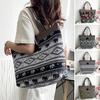 Canvas Bag Ethnic for Women Style Pattern Shoulder Bag Retro Casual Tote Handbag Splicing